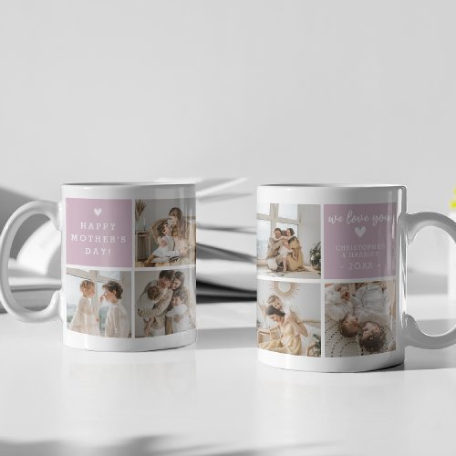 Best Mommy Ever Message Custom 7 Photo Collage Coffee Mug