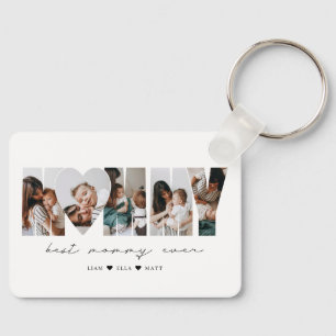 Best Mommy Ever Modern Photo Collage Mother's Day Keychain