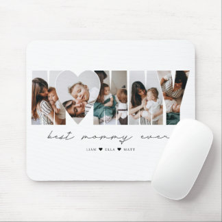 Best Mommy Ever Modern Photo Collage Mother's Day Mouse Pad