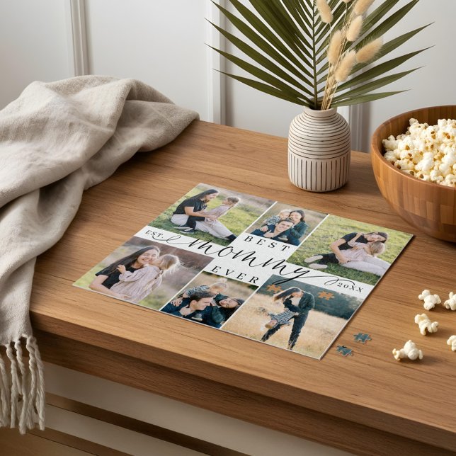 Best Mommy Ever Mom Script Heart Photo Collage Jigsaw Puzzle (Best Mommy Ever Mom Script Heart Photo Collage Jigsaw Puzzle)