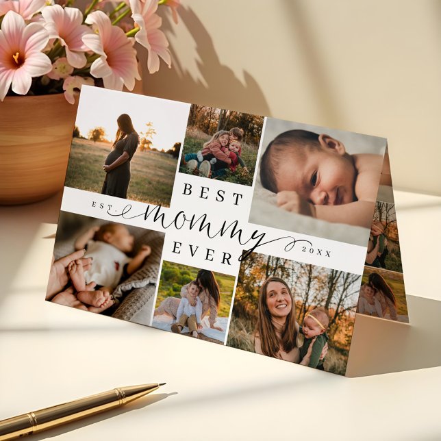 Best Mommy Ever | Mother's Day 6 Photo Collage Card (Best Mommy Ever | Mother's Day 6 Photo Collage Card)