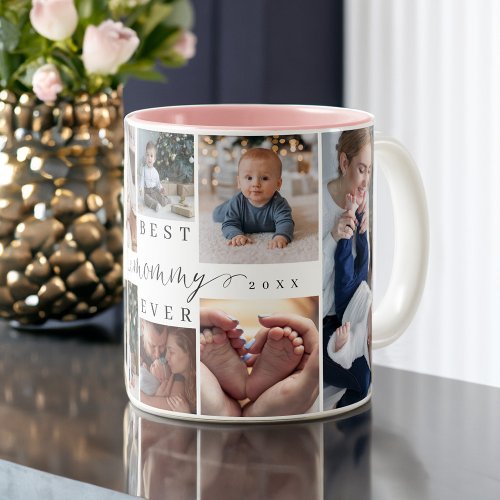 Best Mommy Ever  Mothers Day 8 Photo Collage Two_Tone Coffee Mug