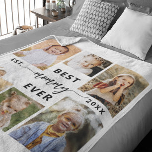 Best Mommy Ever - Mother's Day Photo Collage Fleece Blanket