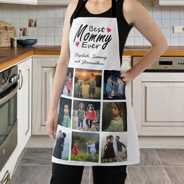 Best Mommy Ever Photo Collage Modern Mothers Day Apron (Creator Uploaded)