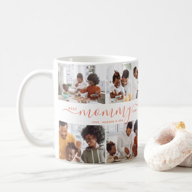 Best Mommy Ever Photo Collage Mother's Day Coffee Mug (With Donut)