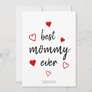 Best Mommy Ever Red Heart No Photo Mother's Day Holiday Card