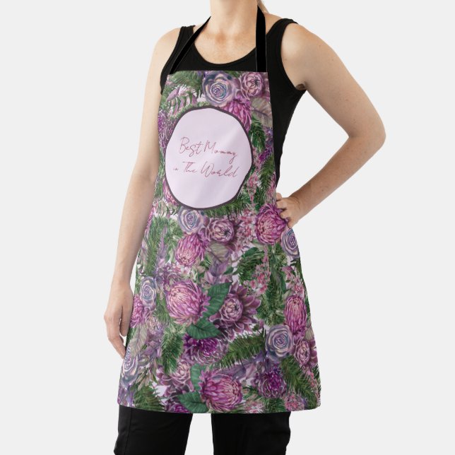 Best Mommy Full of Flower Personalized Apron (Insitu)