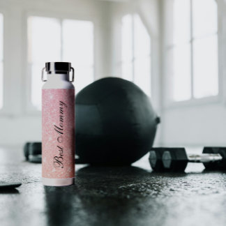 Best Mommy minimal stylish pink glittered Water Bottle