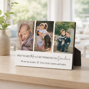 Best Moms Get Promoted to Grandma 3 Photo Plaque