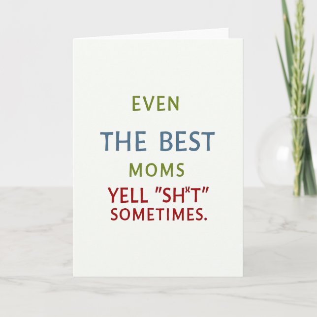 Best Moms Swear Sometimes Card (Front)