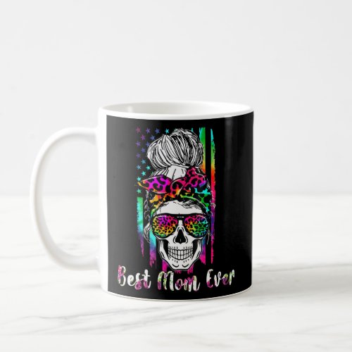 Best Mon Ever Skull America Flag Mom Life Mothers Coffee Mug