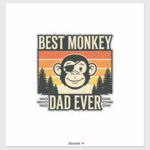 Best Monkey Dad Ever Vintage Monkey Father Shirt_1 Sticker