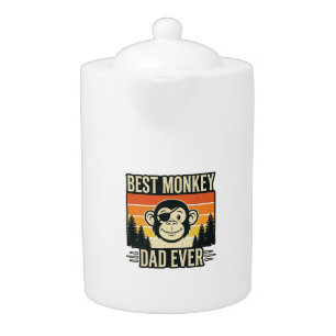 Best Monkey Dad Ever Vintage Monkey Father Shirt_1 Teapot