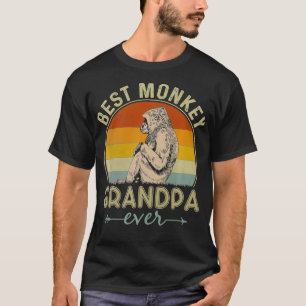 Best Monkey Grandpa Ever Retro Monkey Graphic Fath T-Shirt