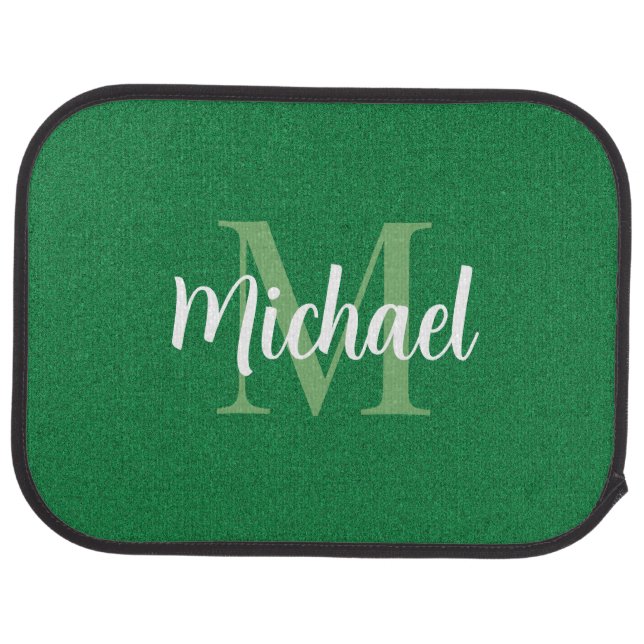 Best Monogram Elegant Template Grass Look Rear Car Floor Mat (Rear)