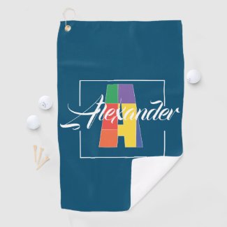 Best monogrammed initial colored letter  A blue