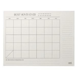 best month planner 11" x 8.5" Notepad - 40 pages
