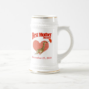Best Mother Award Giraffe Stein with Hearts