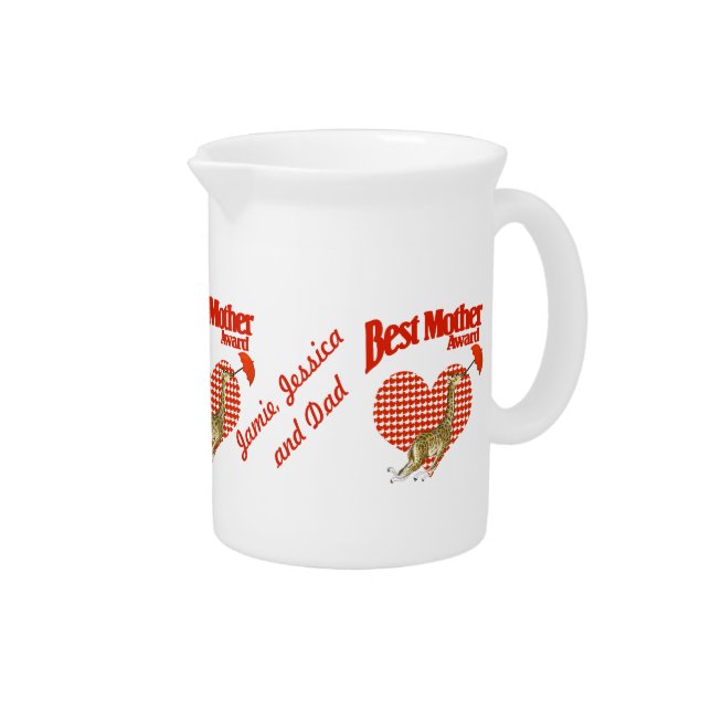 Best Mother Award Keepsake Beverage Pitcher (Right)