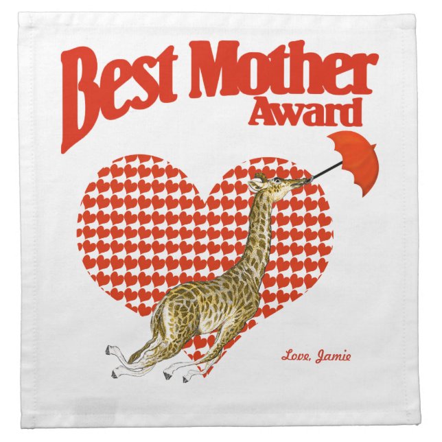 Best Mother Award Keepsake Cloth Napkin (Front)
