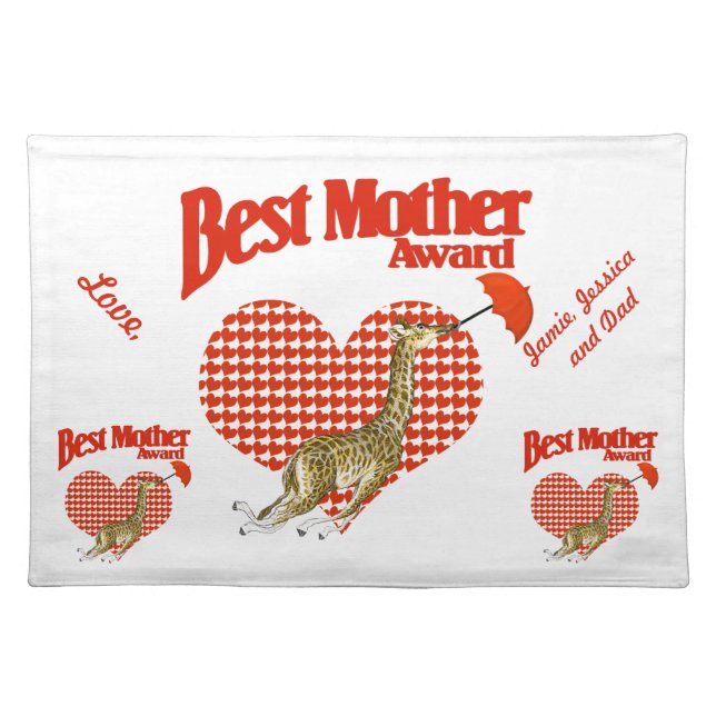 Best Mother Award Keepsake Cloth Placemat (Front)