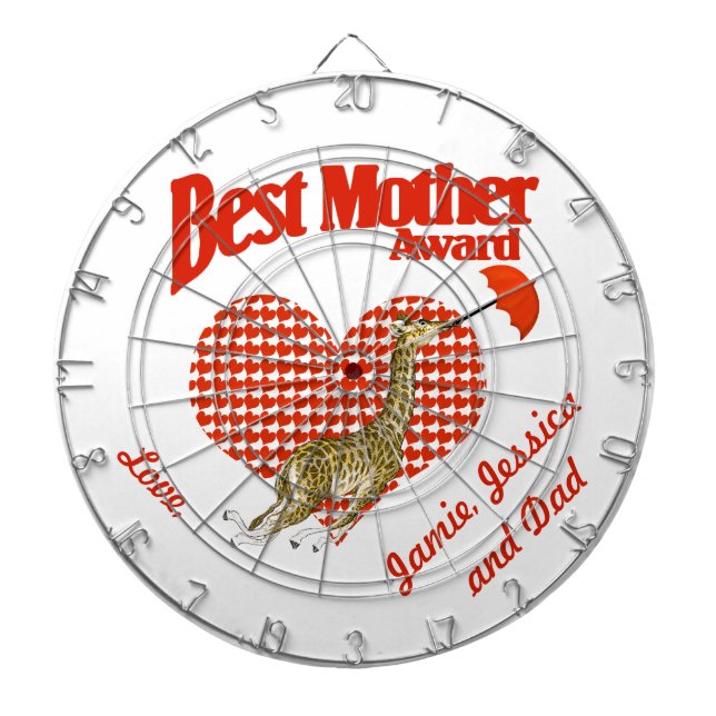Best Mother Award Keepsake Dart Board (Front)