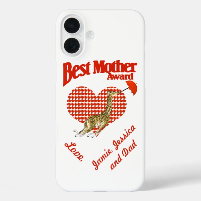Best Mother Award Keepsake Giraffe Lover Case-Mate iPhone Case (Back)