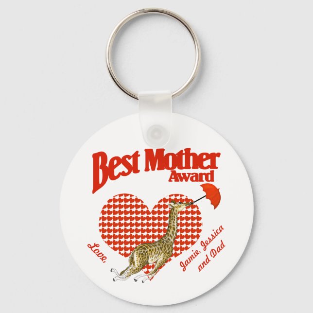 Best Mother Award Keepsake Keychain (Front)