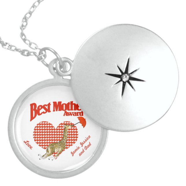 Best Mother Award Keepsake Locket Necklace (Front)