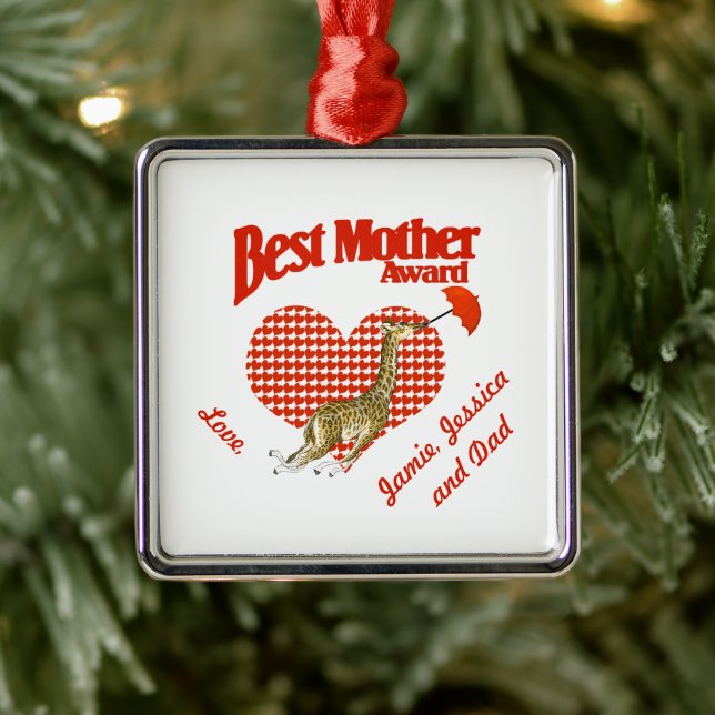Best Mother Award Keepsake Metal Ornament (Tree)