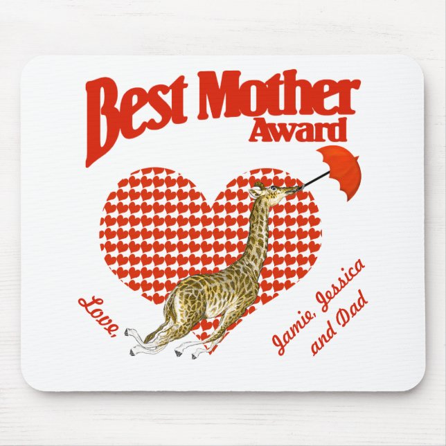 Best Mother Award Keepsake Mouse Pad (Front)
