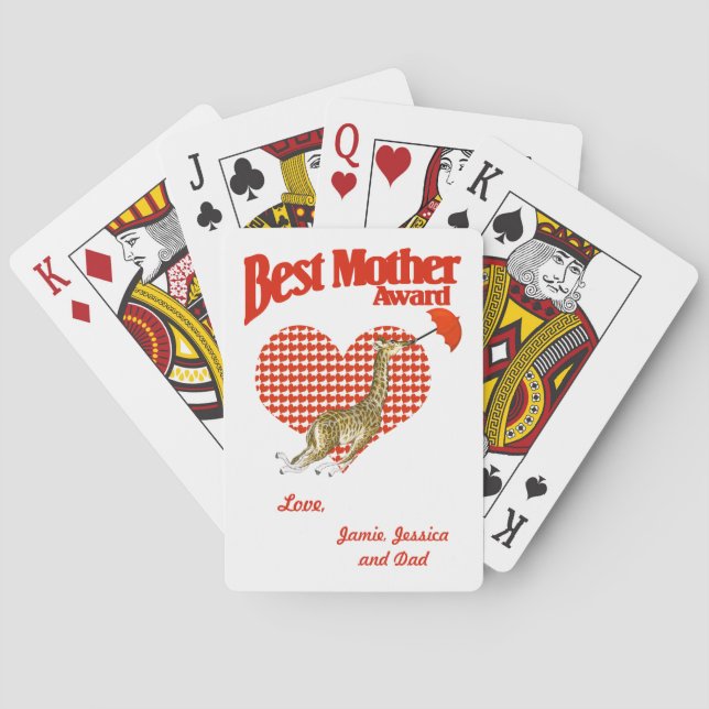 Best Mother Award Keepsake Poker Cards (Back)