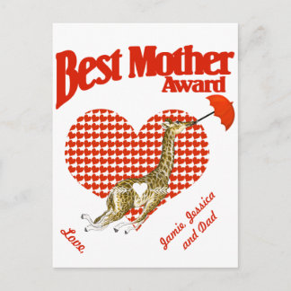 Best Mother Award Keepsake Postcard
