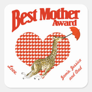 Best Mother Award Keepsake Square Sticker