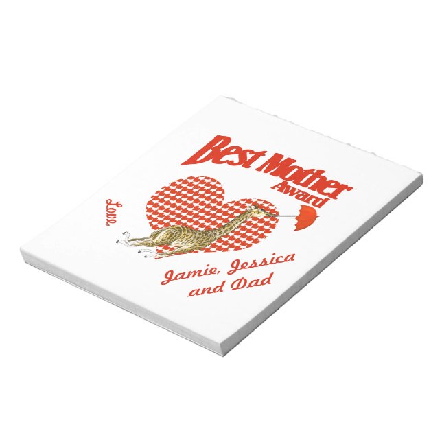 Best Mother Award Notepad (Rotated)