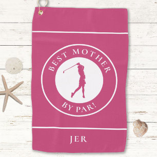 Best Mother By Par Pink Golfer Monogram  Golf Towel