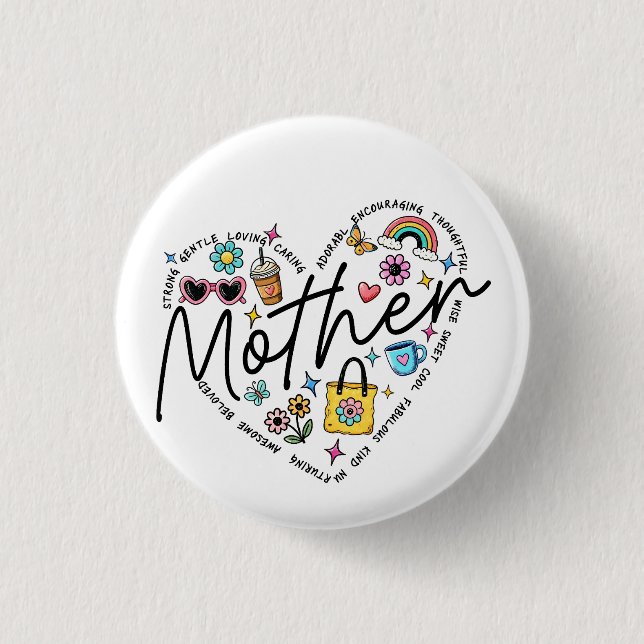 Best Mother Ever  Button (Front)