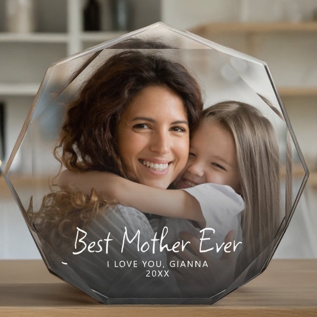 Best Mother Ever Cute Modern Personalized Photo Block (Creator Uploaded)