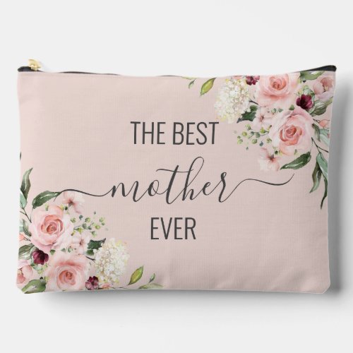 Best mother ever floral accessory pouch