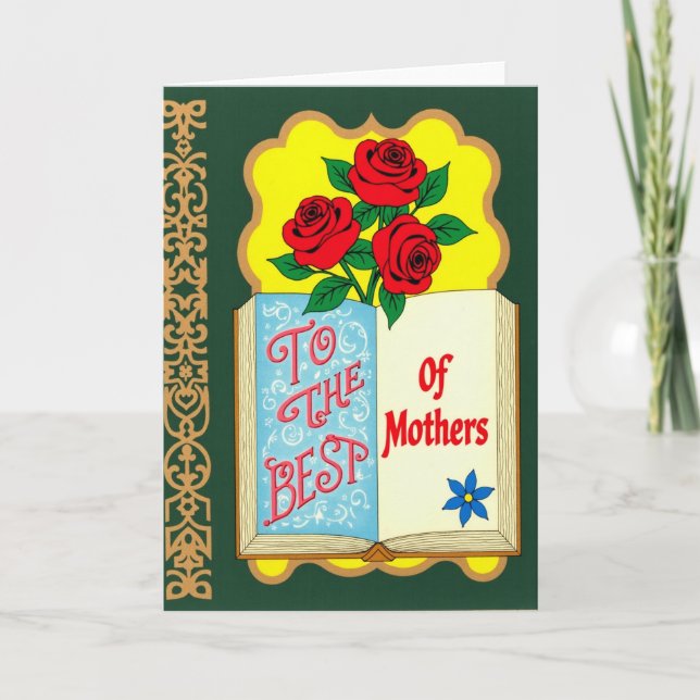 Best Mother Ever Floral Art Card (Front)