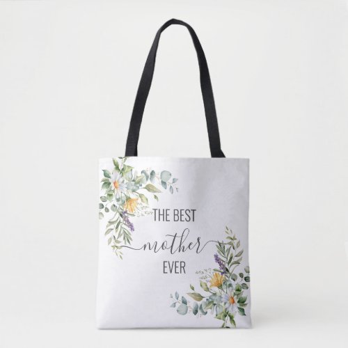 Best mother ever floral tote in pastel colors
