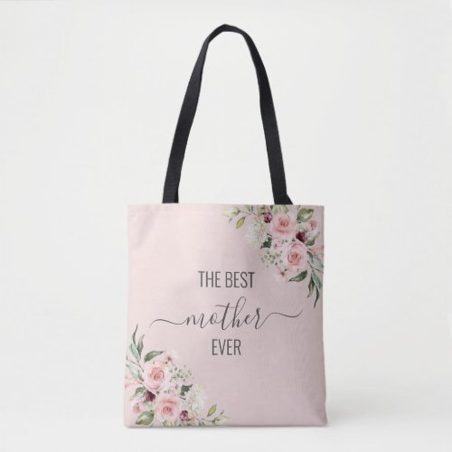 Best mother ever floral tote in pastel colors