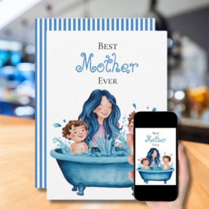 Best Mother Ever Mom & Child Bonding Moment Design Card