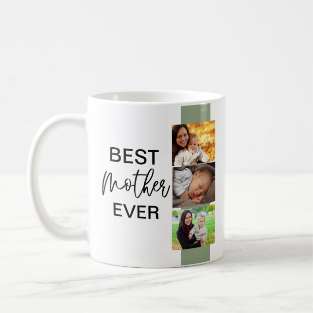 Best Mother Ever Photo Template Modern Coffee Mug (Left)