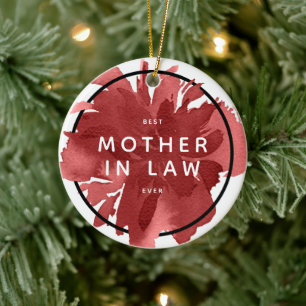 Best Mother-In-Law Ever Personalized In Laws Gift Ceramic Ornament