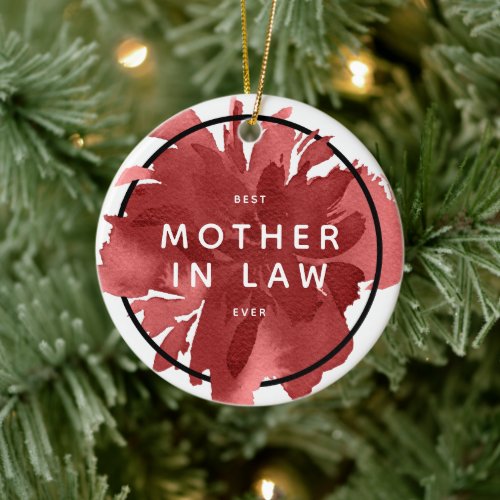 Best Mother_In_Law Ever Personalized In Laws Gift Ceramic Ornament