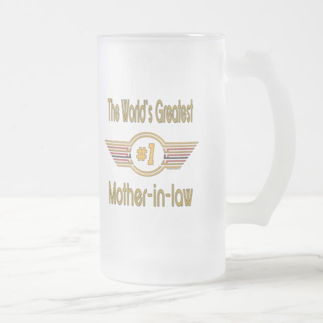 Best Mother-in-law Gifts Frosted Glass Beer Mug (Right)
