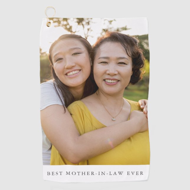 Best Mother-in-law Photo Personalized  Golf Towel (Front)
