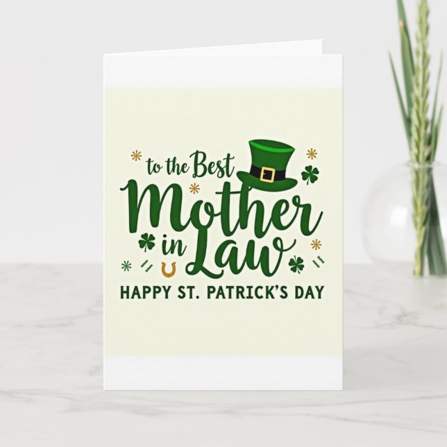 Best Mother In Law St Patricks Card (Front)