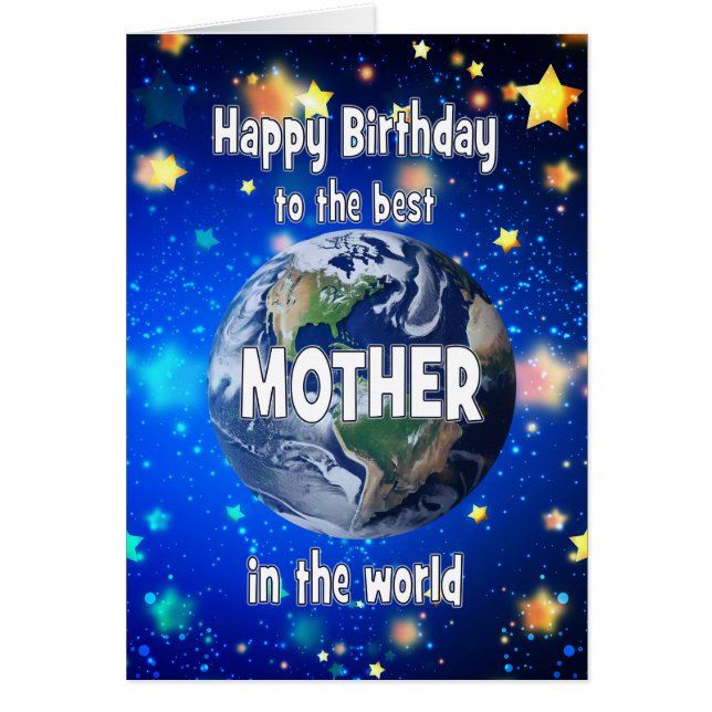 Best Mother In The World Birthday Cards (Front)